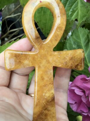 Quartz Golden Healer Crystal Ankh
