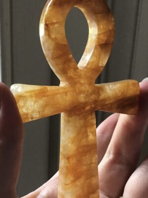 Quartz Golden Healer Crystal Ankh