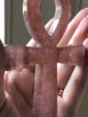 Strawberry Quartz Crystal Ankh