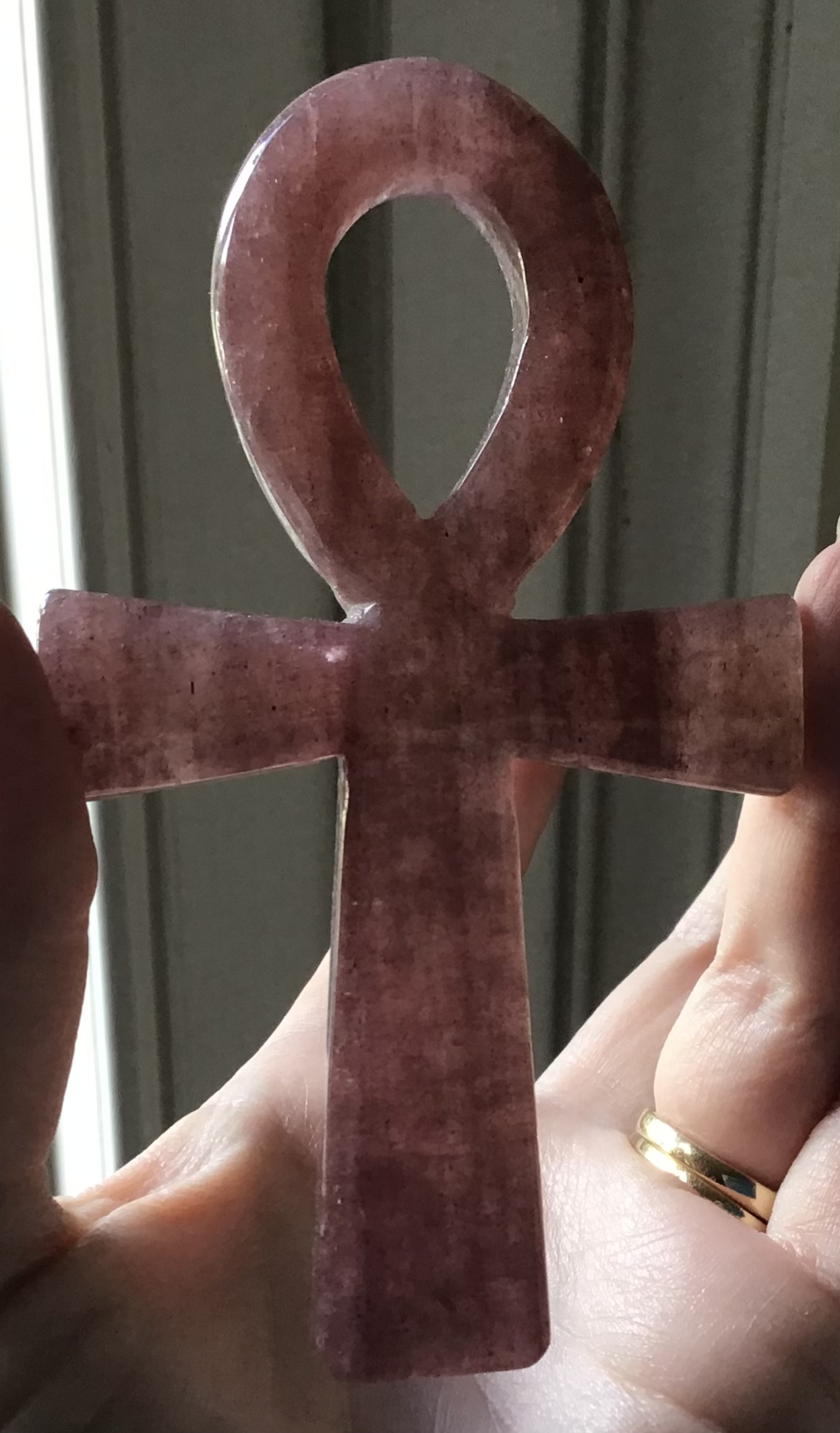 Strawberry Quartz Crystal Ankh - Image 2