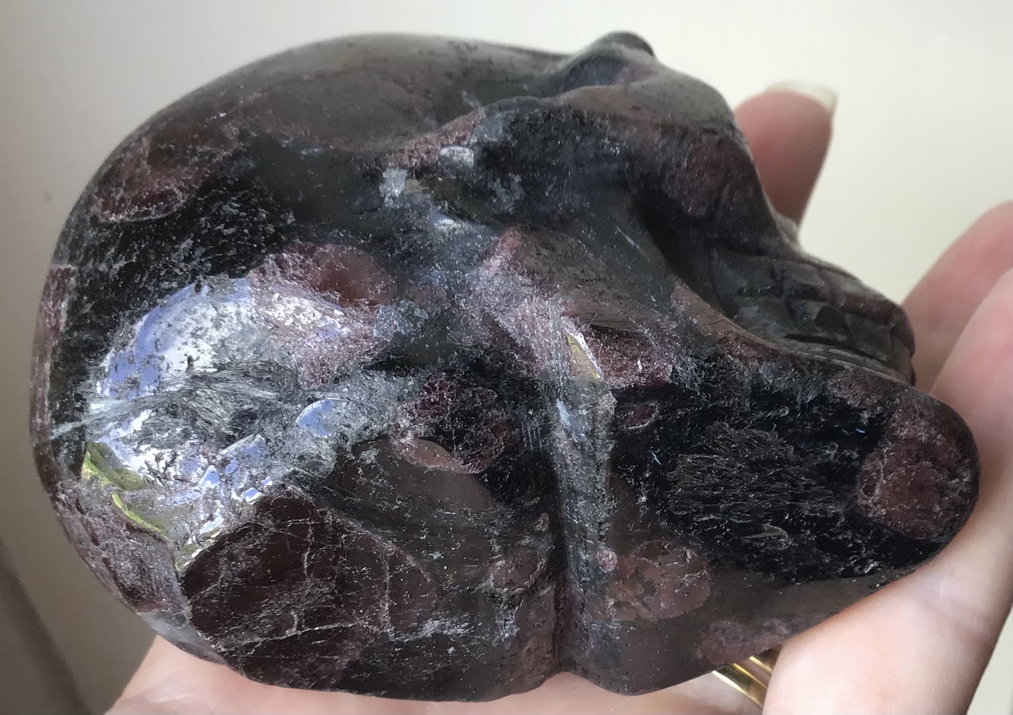 Natural Garnet Crystal Skull - Image 7