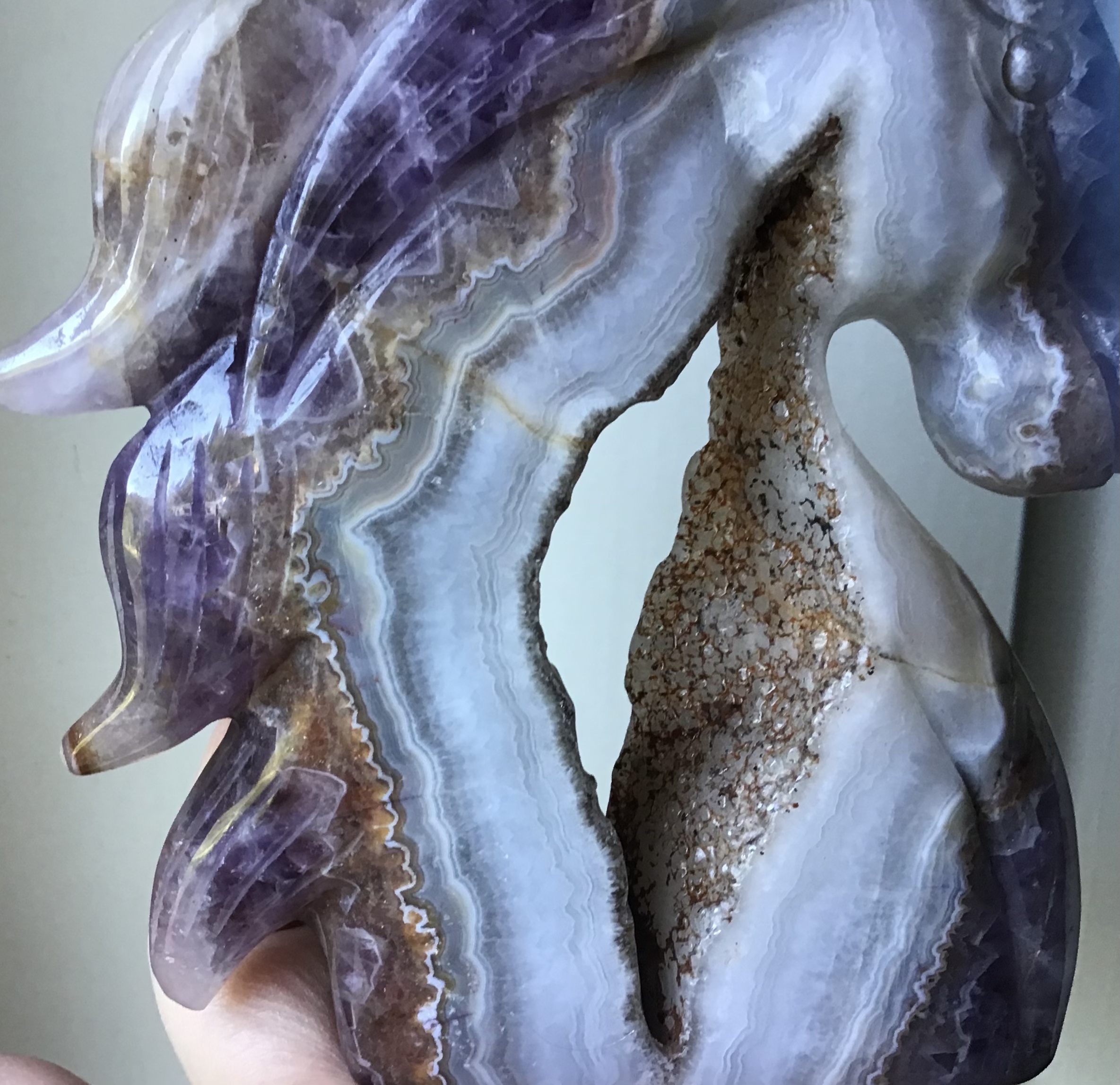 Large Amethyst Agate Geode Crystal Unicorn - Image 7