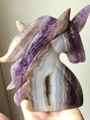 Large Amethyst Agate Geode Crystal Unicorn
