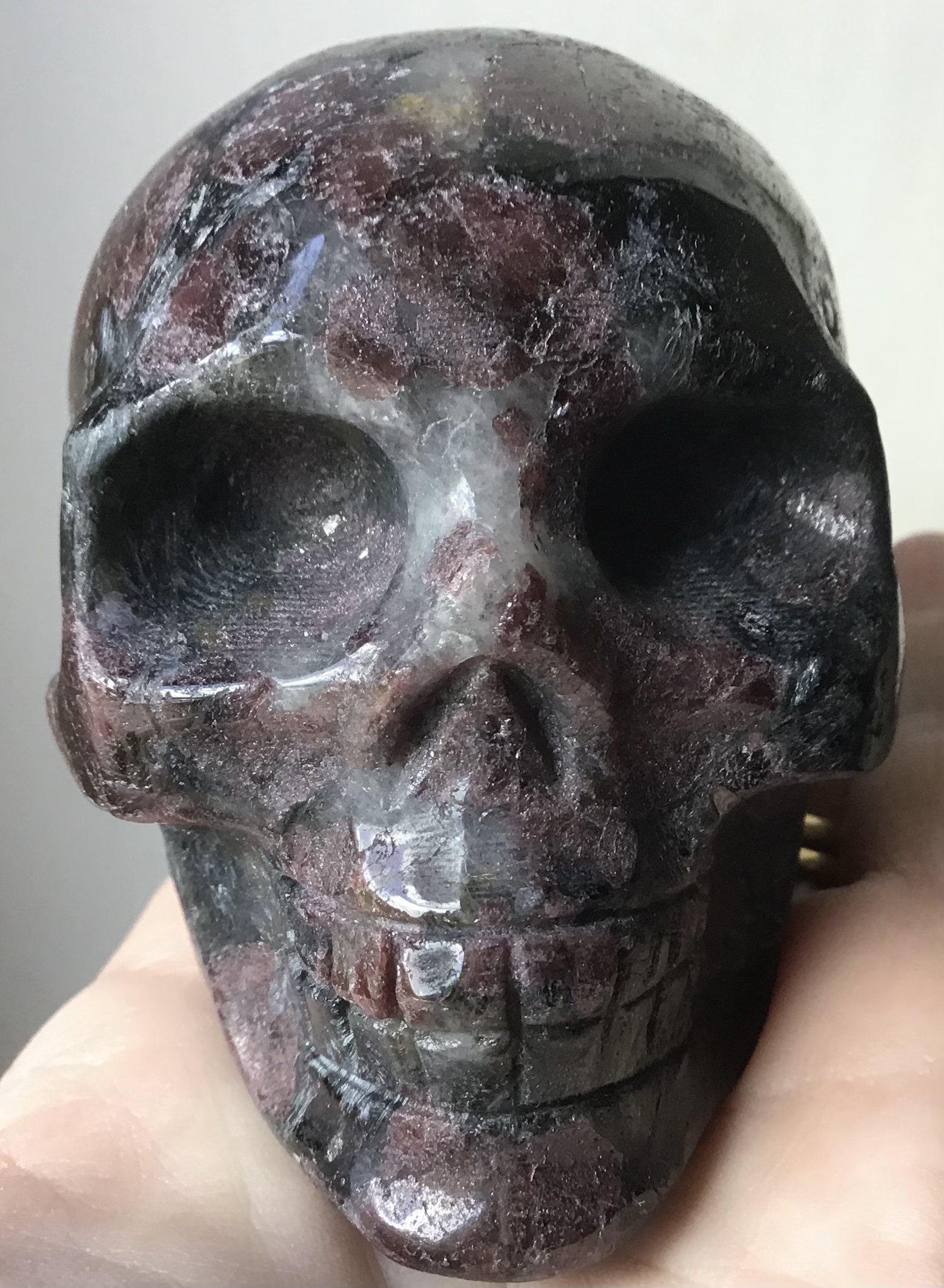 Natural Garnet Crystal Skull