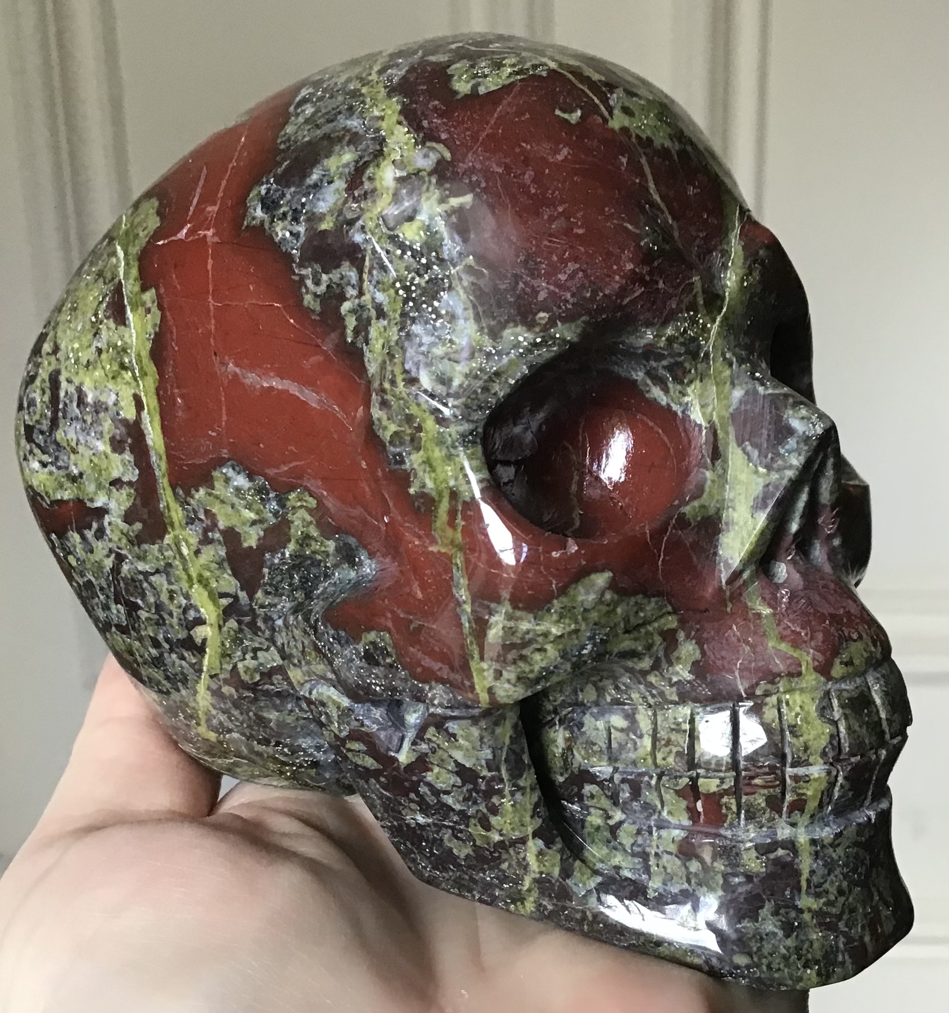 Bloodstone Jasper Crystal Skull - Image 3
