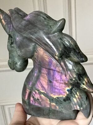 Large Rare Pink Labradorite Crystal Unicorn