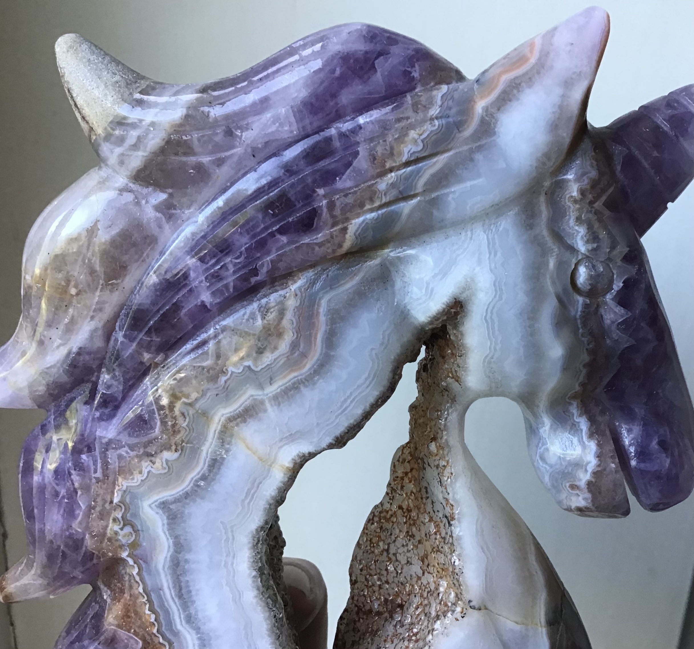 Large Amethyst Agate Geode Crystal Unicorn - Image 4