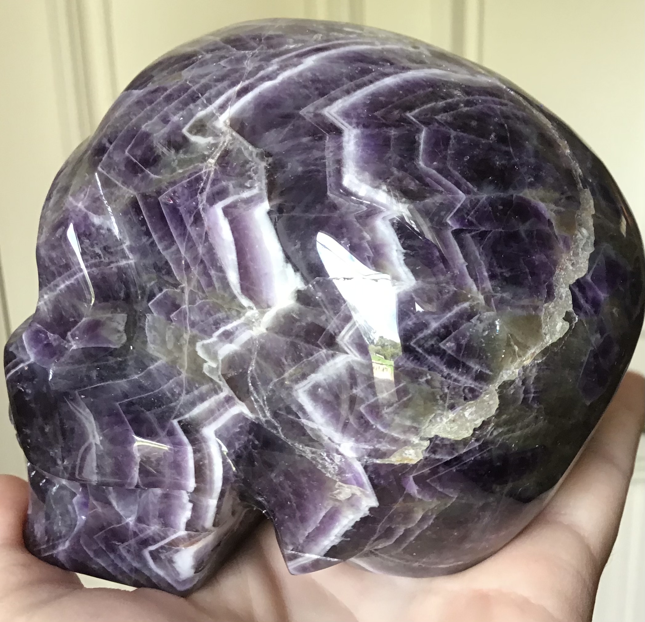 Dream Chevron Amethyst Crystal Skull - Image 7