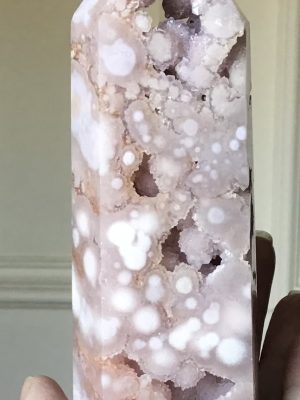 Rare Pink Amethyst Blossom Agate Geode Crystal Tower