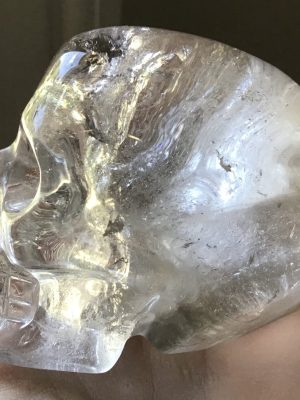 Clear Quartz Crystal Skull/Green Phantom