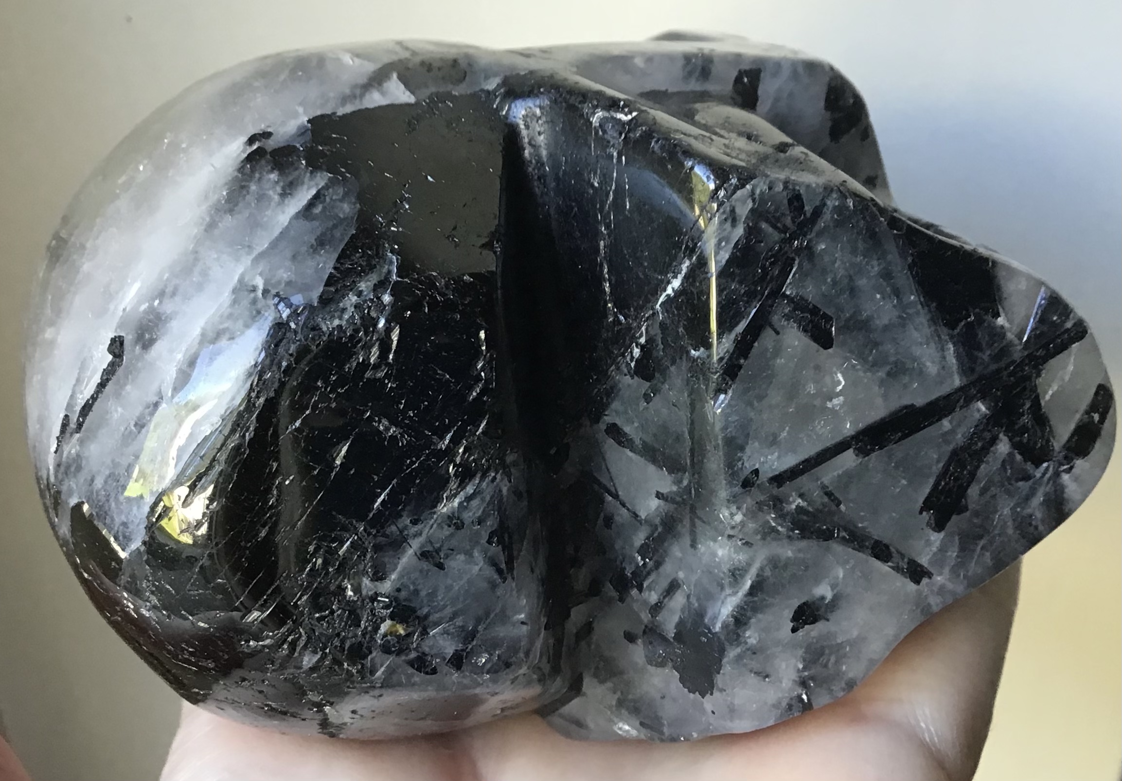 Black Tourmaline Quartz Crystal Skull - Image 8