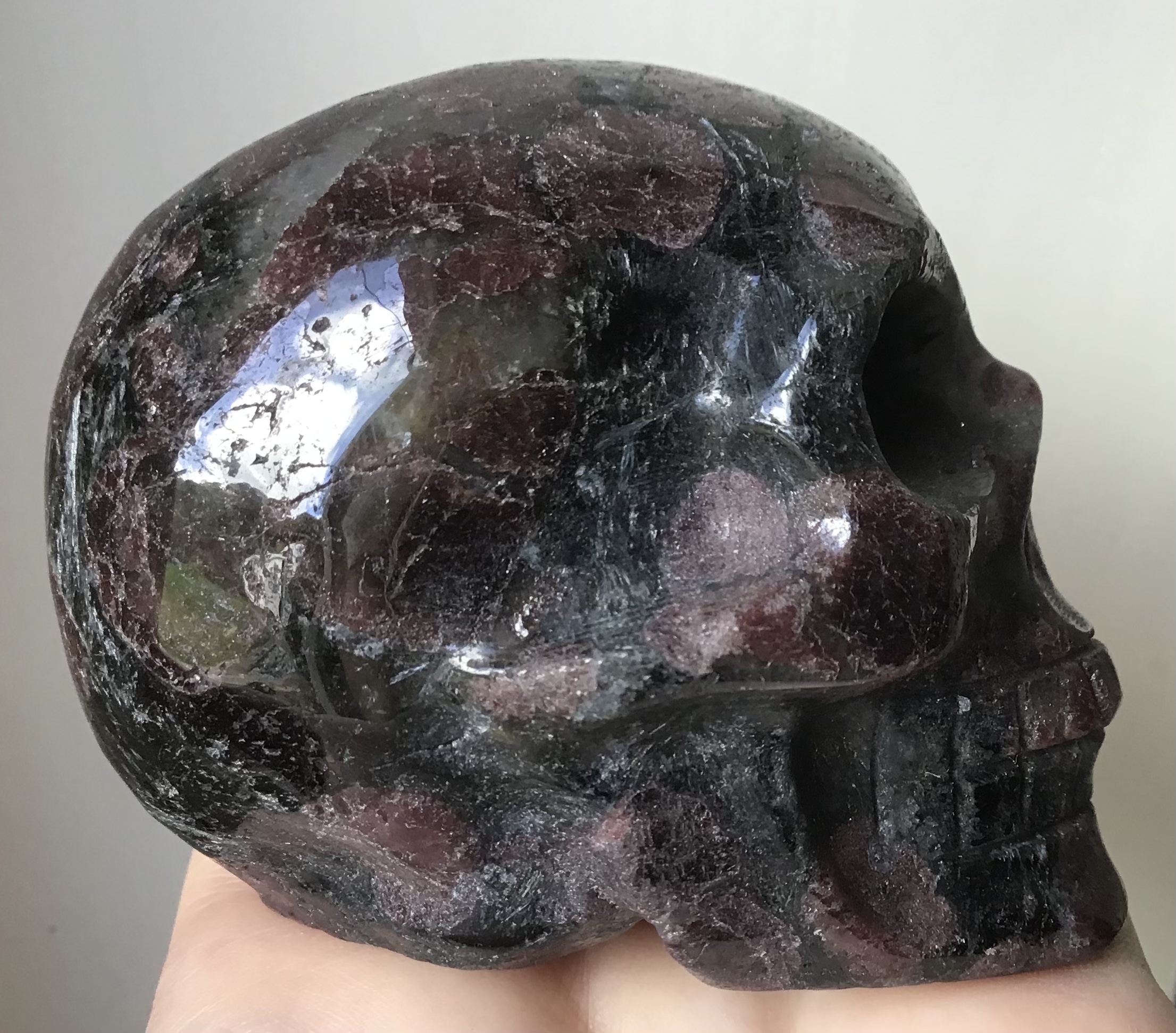 Natural Garnet Crystal Skull - Image 2