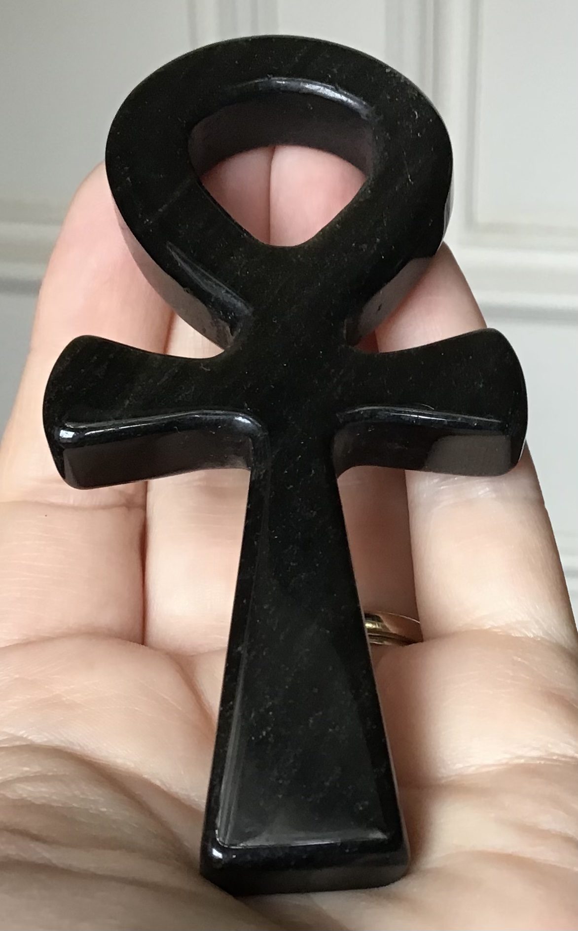 Black & Gold Obsidian Crystal Ankh - Image 5