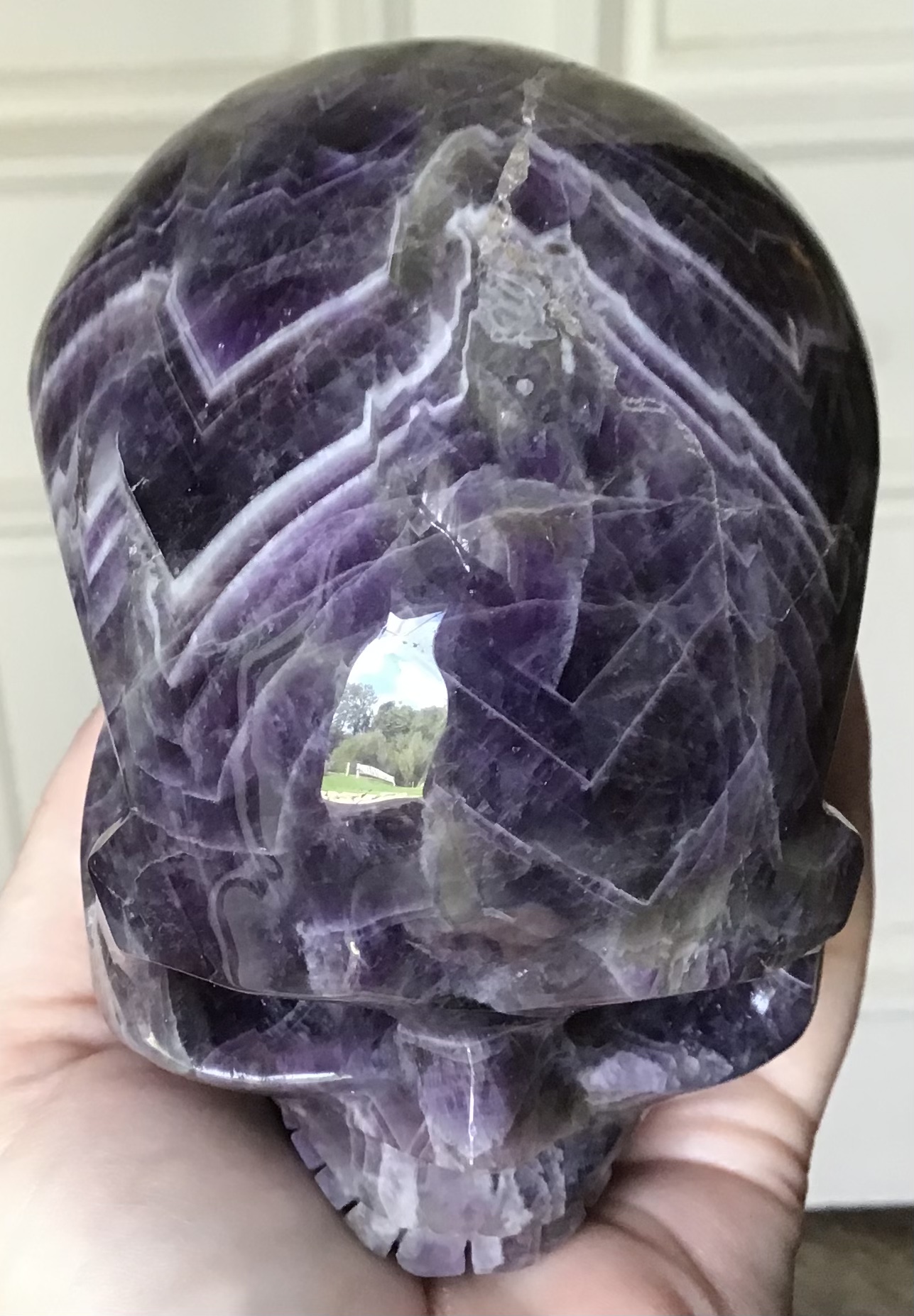 Dream Chevron Amethyst Crystal Skull - Image 3