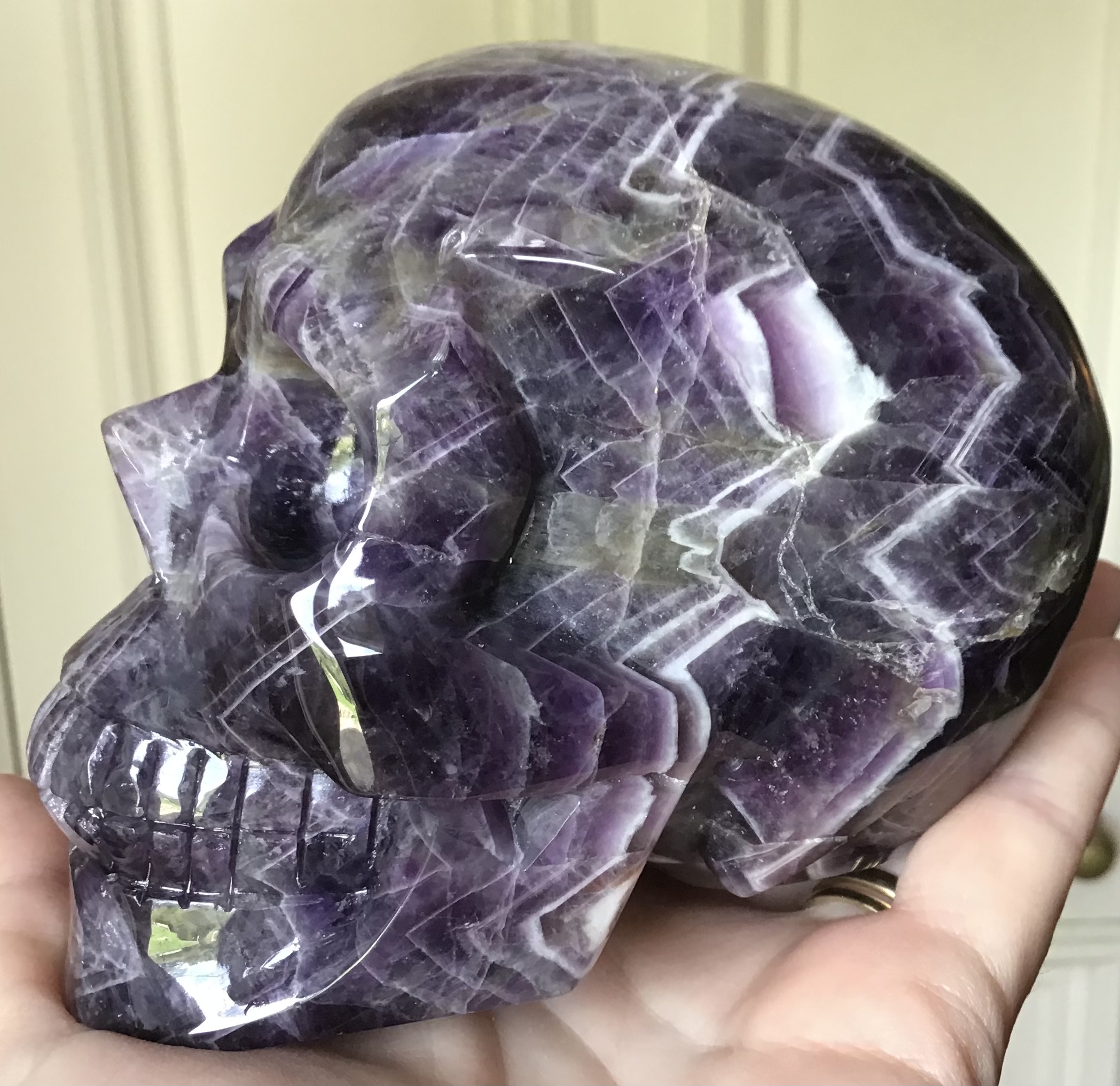 Dream Chevron Amethyst Crystal Skull - Image 6