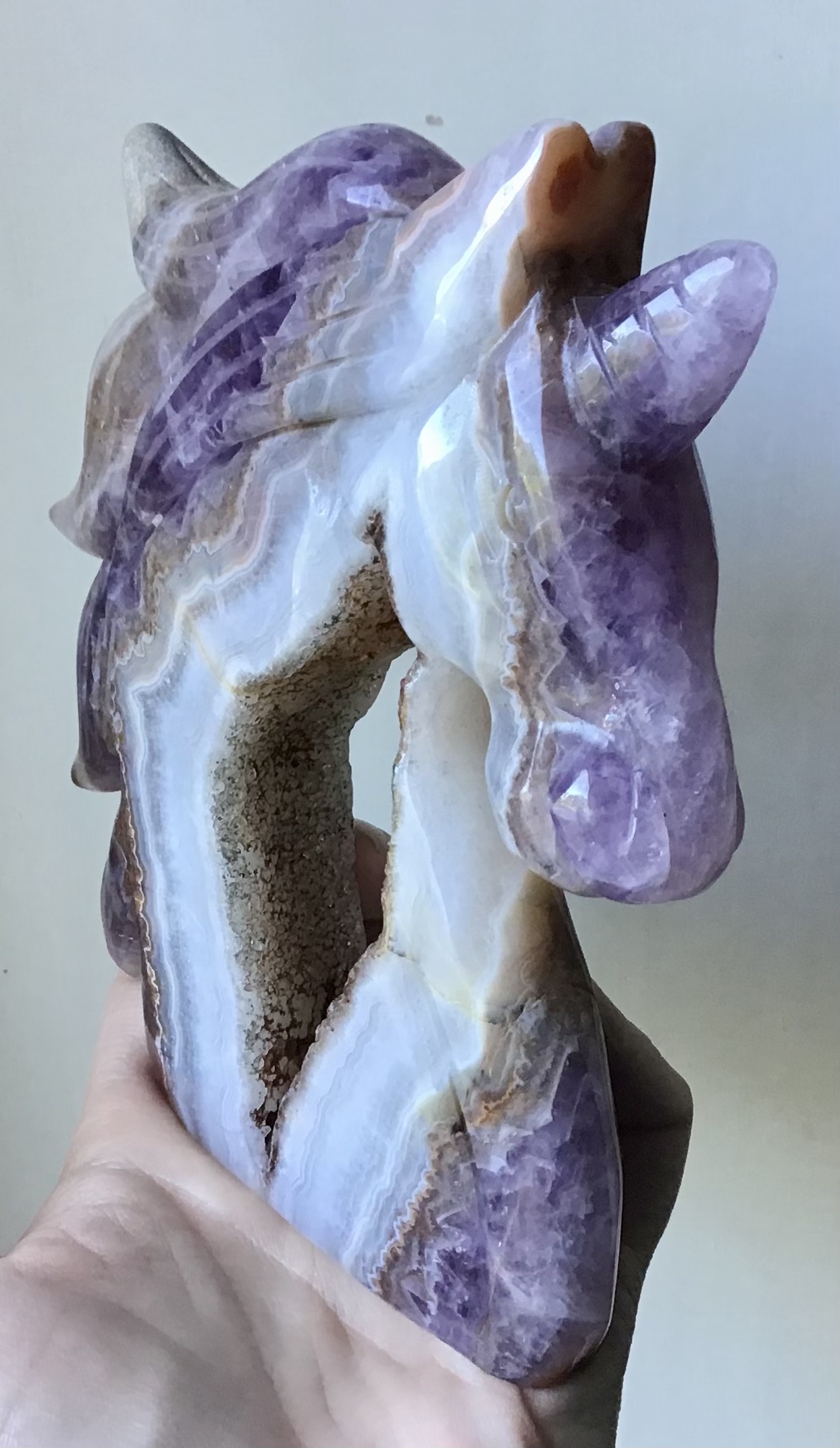 Large Amethyst Agate Geode Crystal Unicorn - Image 6