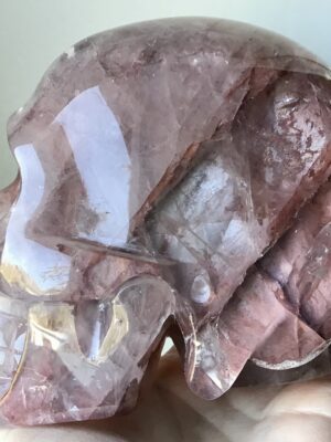 Large Clear Fire Quartz Crystal Skull