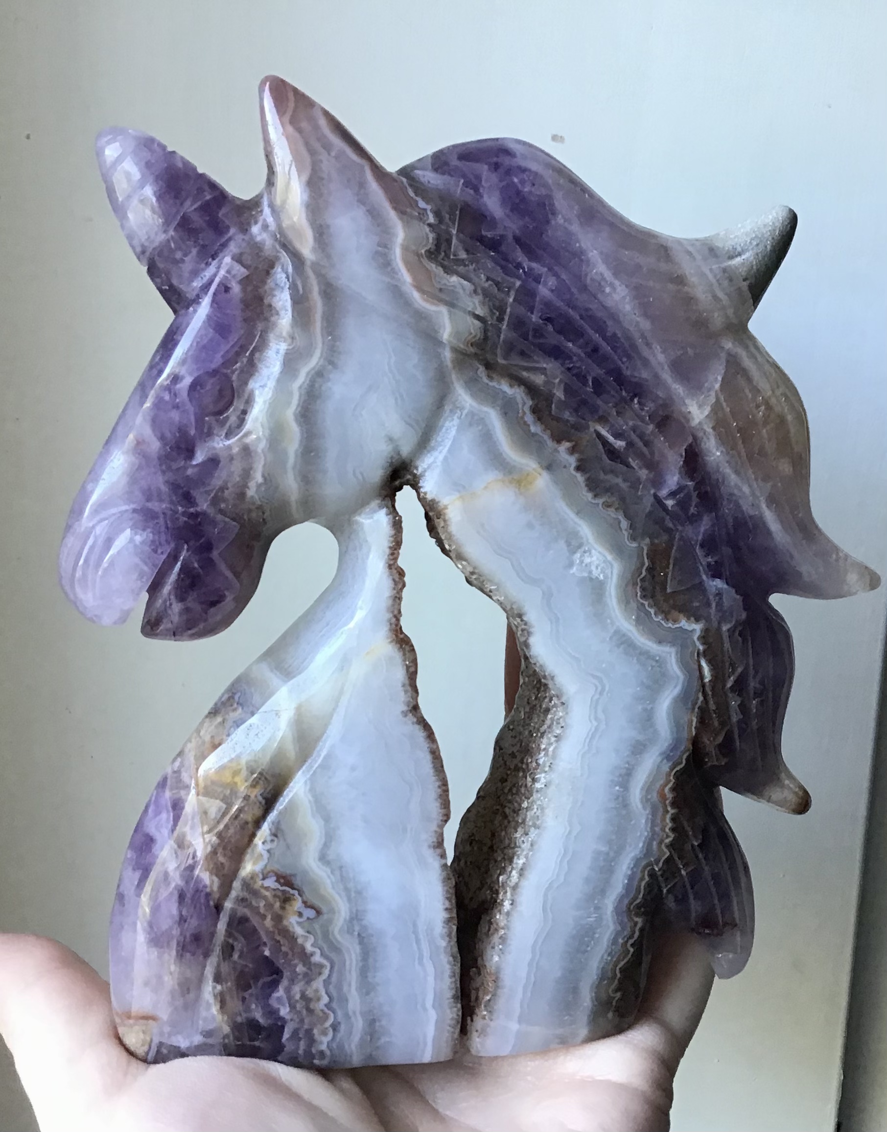 Large Amethyst Agate Geode Crystal Unicorn