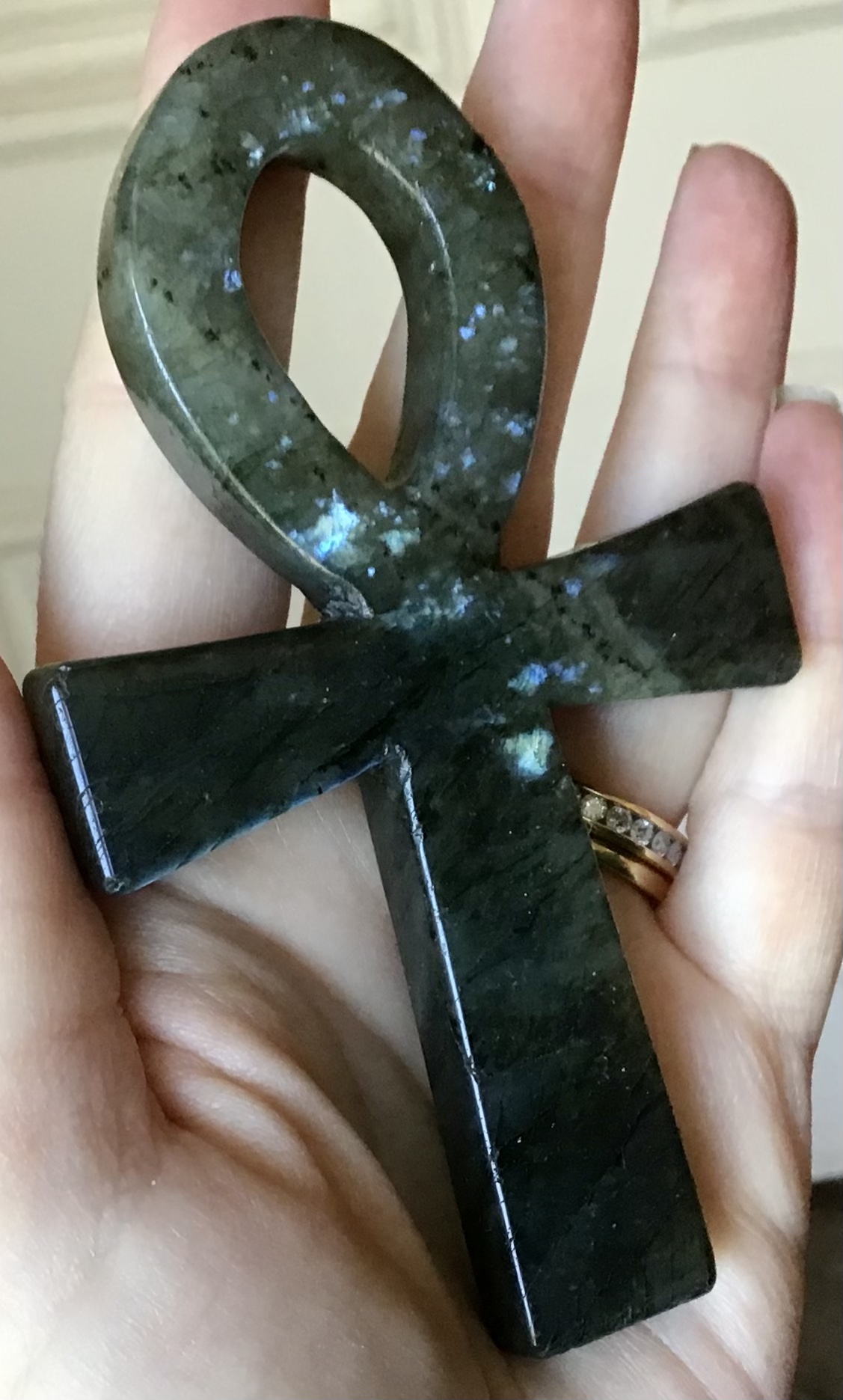 Labradorite Crystal Ankh