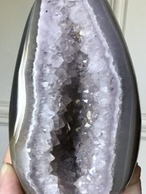 Rare Amethyst Blue Agate Geode Crystal