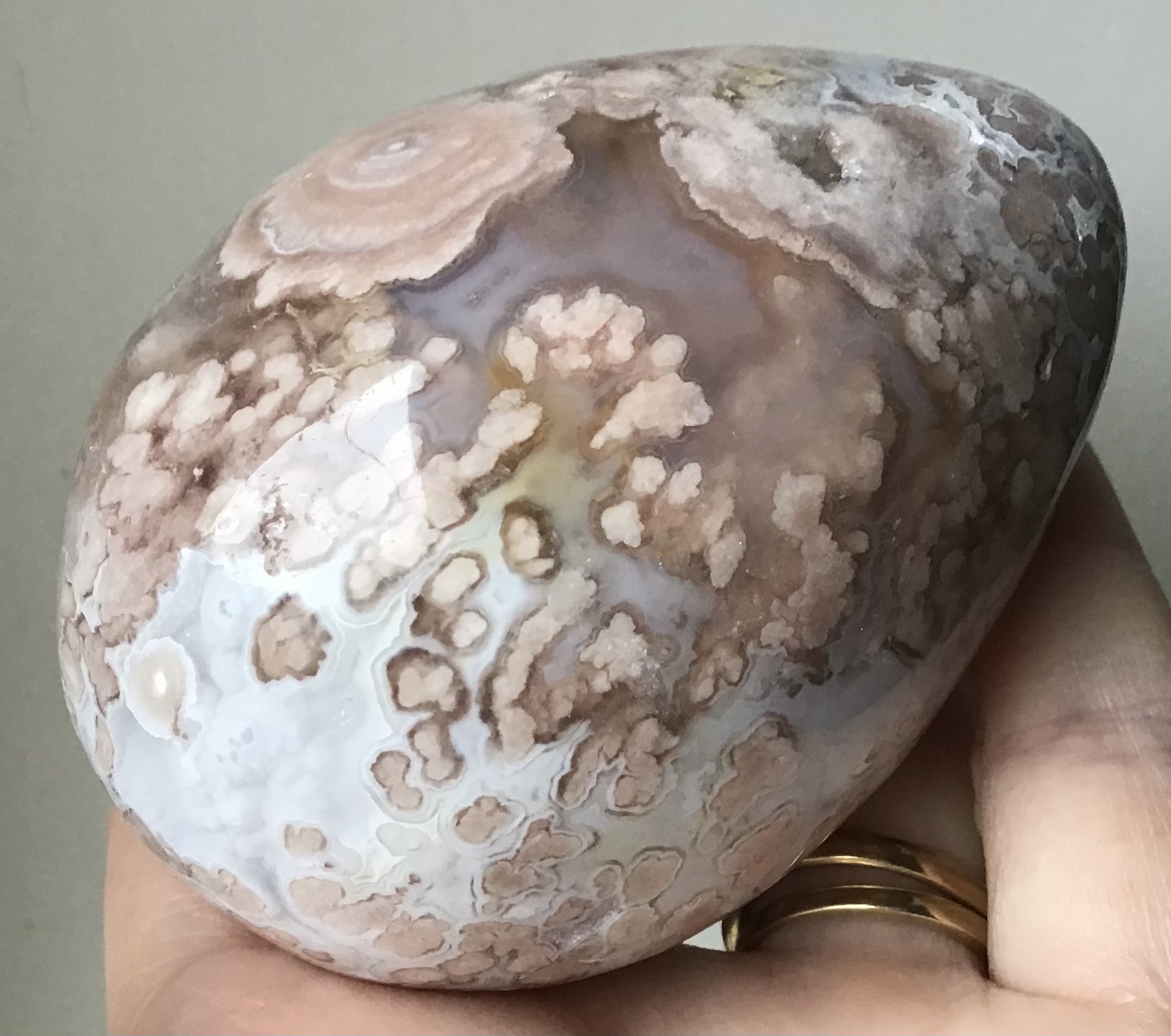 Rare Pink Flower Rose Agate Crystal Quartz Geode - Image 8