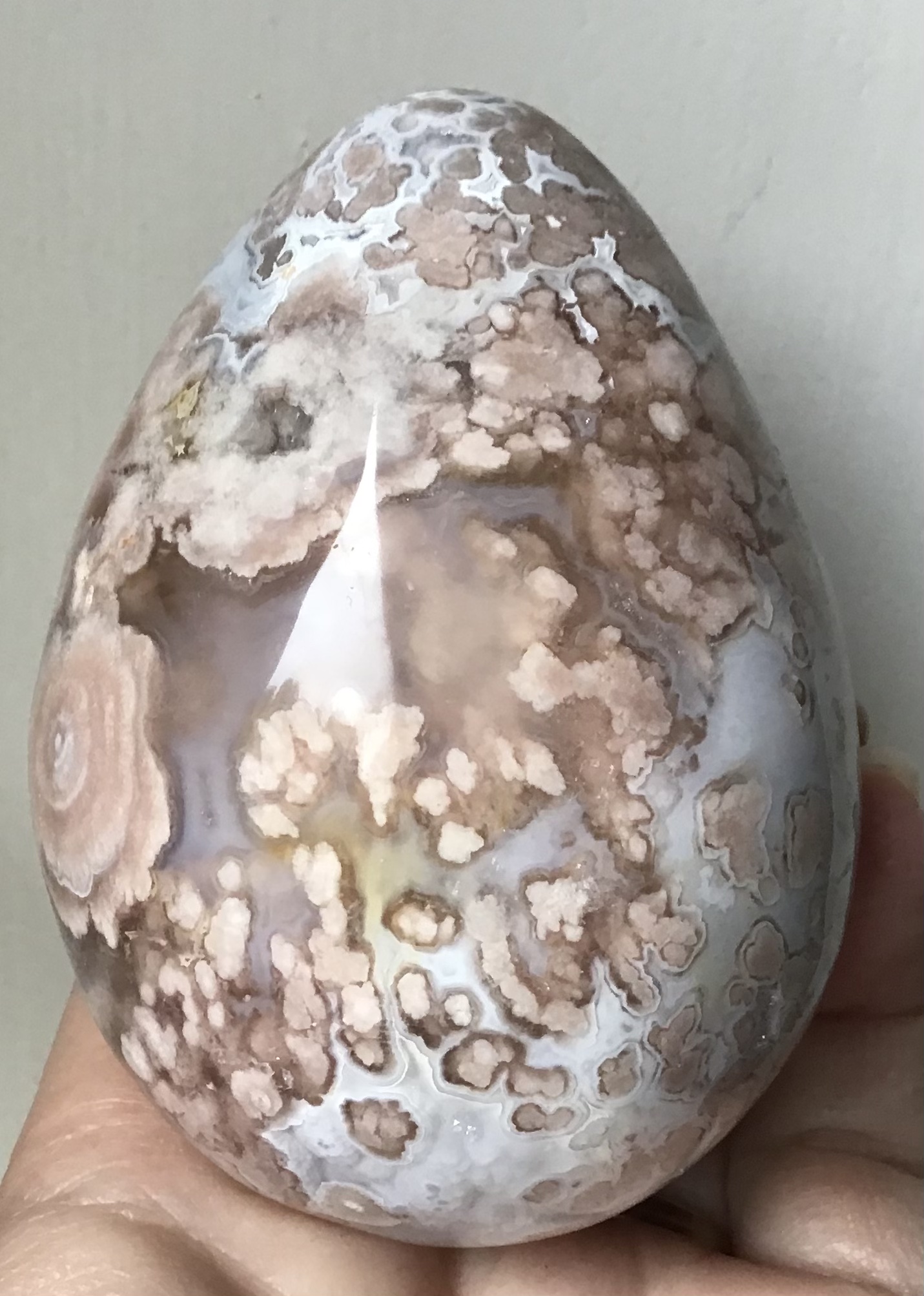 Rare Pink Flower Rose Agate Crystal Quartz Geode - Image 3