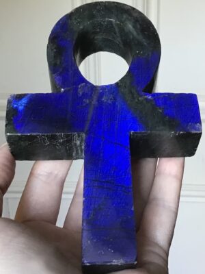 Electric Blue Labradorite Crystal Ankh