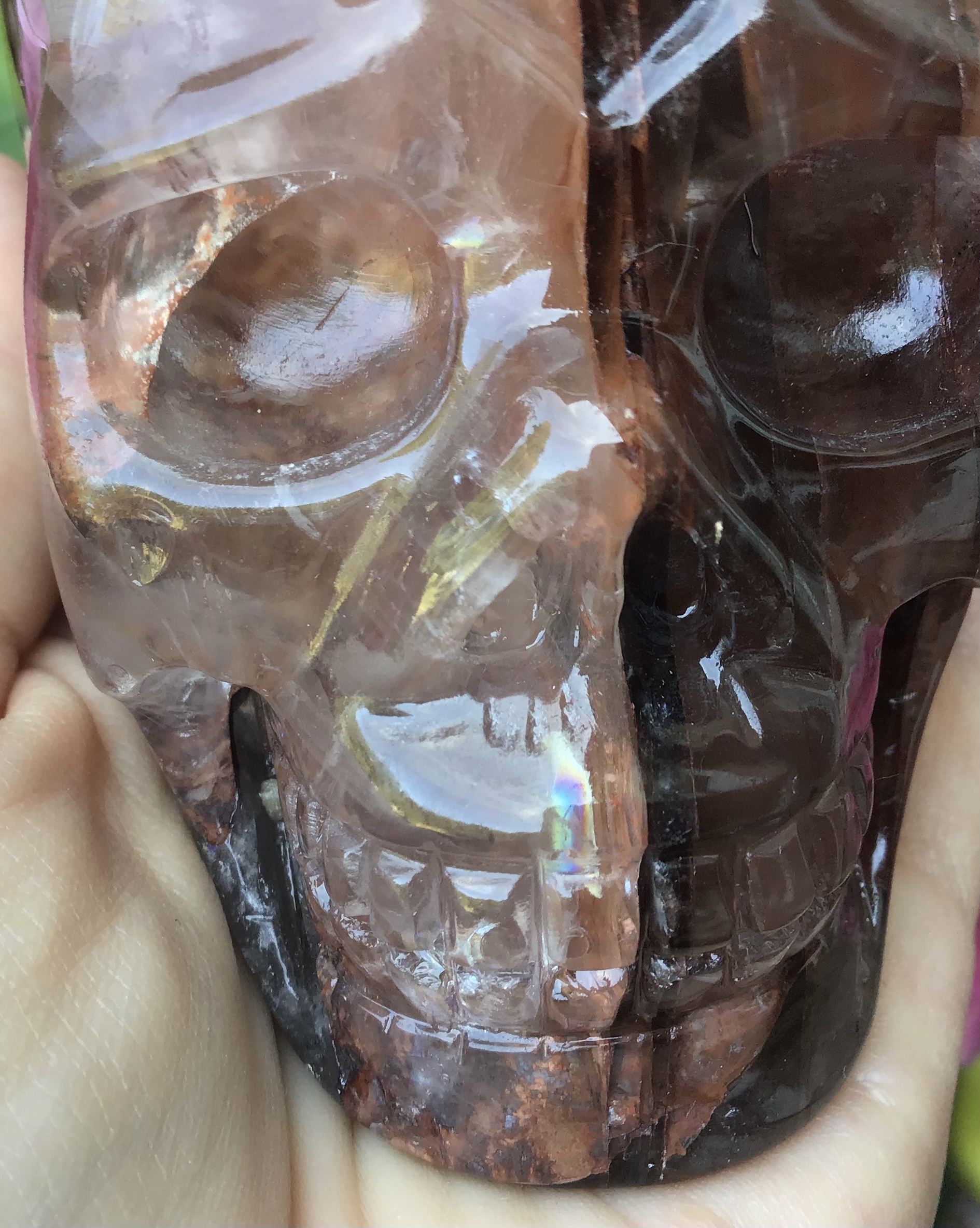 Fire Quartz Crystal Skull