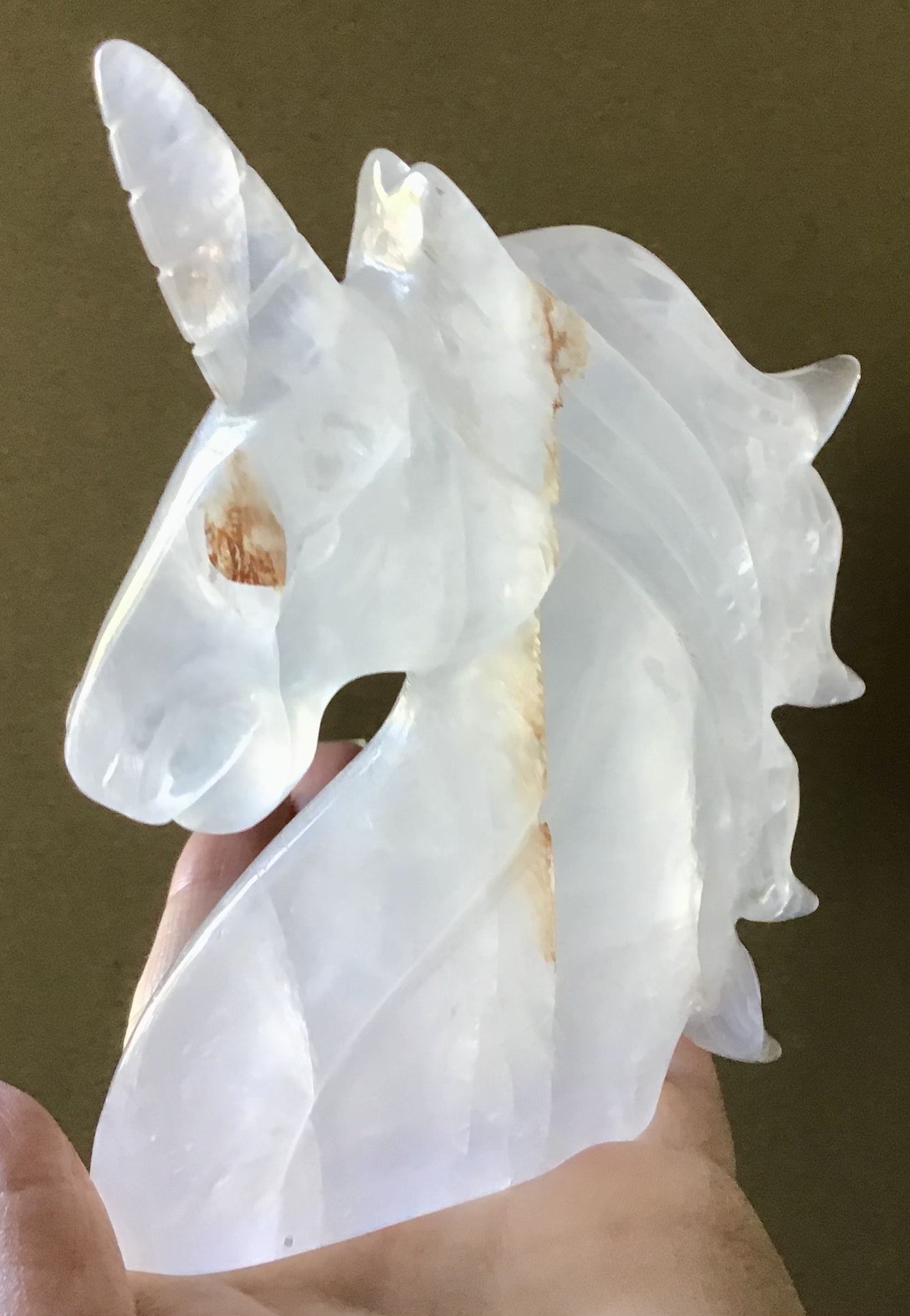 Clear Milk Quartz Golden Healer Crystal Unicorn
