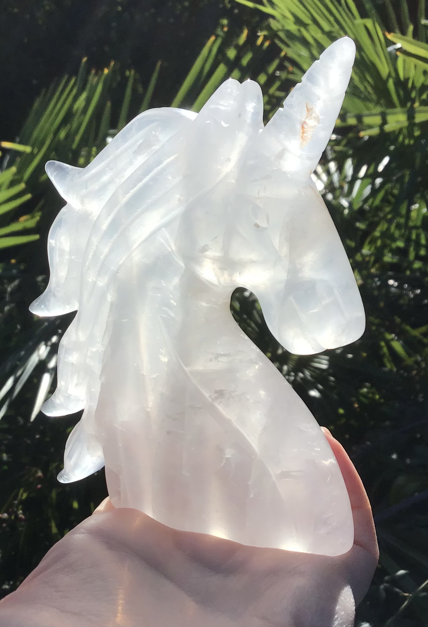 Clear Milk Quartz Golden Healer Crystal Unicorn - Image 5
